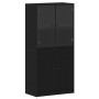 Aparador con puertas madera ingeniería roble negro 68x37x142 cm by , Sideboards - Ref: Foro24-3329301, Price: 154,53 €, Disco...