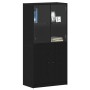Aparador con puertas madera ingeniería roble negro 68x37x142 cm by , Sideboards - Ref: Foro24-3329301, Price: 154,53 €, Disco...