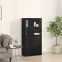 Aparador con puertas madera ingeniería roble negro 68x37x142 cm by , Sideboards - Ref: Foro24-3329301, Price: 154,53 €, Disco...