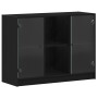 Aparador de madera ingeniería roble negro 102x37x75,5 cm | Foro24.es | Tu tienda online para hogar, jardín y más Foro24.es