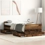 Cama sin colchón madera de ingeniería envejecida 75x190 cm by , Beds and slatted bases - Ref: Foro24-3329306, Price: 179,26 €...