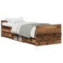 Cama sin colchón madera de ingeniería envejecida 75x190 cm by , Beds and slatted bases - Ref: Foro24-3329306, Price: 179,26 €...