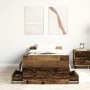 Cama sin colchón madera de ingeniería envejecida 75x190 cm by , Beds and slatted bases - Ref: Foro24-3329306, Price: 179,26 €...