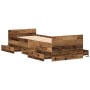 Cama sin colchón madera de ingeniería envejecida 75x190 cm by , Beds and slatted bases - Ref: Foro24-3329306, Price: 179,26 €...