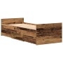 Cama sin colchón madera de ingeniería envejecida 75x190 cm by , Beds and slatted bases - Ref: Foro24-3329306, Price: 179,26 €...