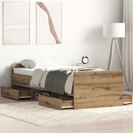 Cama sin colchón madera de ingeniería roble artisan 75x190 cm | Foro24.es | Tu tienda online para hogar, jardín y más Foro24.es