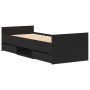 Cama sin colchón madera de ingeniería roble negro 75x190 cm by , Beds and slatted bases - Ref: Foro24-3329308, Price: 182,65 ...
