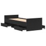 Cama sin colchón madera de ingeniería roble negro 75x190 cm by , Beds and slatted bases - Ref: Foro24-3329308, Price: 182,65 ...