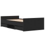Cama sin colchón madera de ingeniería roble negro 100x200 cm by , Beds and slatted bases - Ref: Foro24-3329326, Price: 203,33...