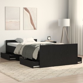 Cama sin colchón madera de ingeniería roble negro