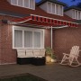 Toldo retráctil manual con LED Naranja y Marrón 300x250 cm by , Awnings - Ref: Foro24-3329938, Price: 288,69 €, Discount: %