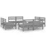 Juego de muebles de jardín 8 piezas madera de pino maciza gris de vidaXL, Conjuntos de jardín - Ref: Foro24-3082414, Precio: ...
