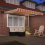 Toldo retráctil manual con LED amarillo y naranja 300x250 cm by , Awnings - Ref: Foro24-3329962, Price: 269,39 €, Discount: %