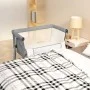 Cradle with light gray linen fabric mattress by vidaXL, Cribs and beds for children - Ref: Foro24-10295, Price: 111,67 €, Dis...