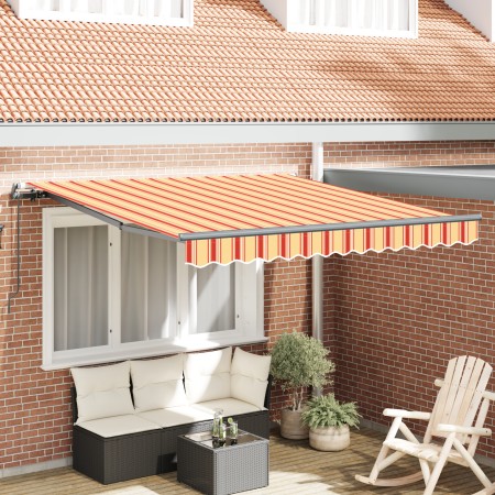 Toldo Retráctil Manual Amarillo y Naranja 300x250 cm by , Awnings - Ref: Foro24-3329965, Price: 271,25 €, Discount: %