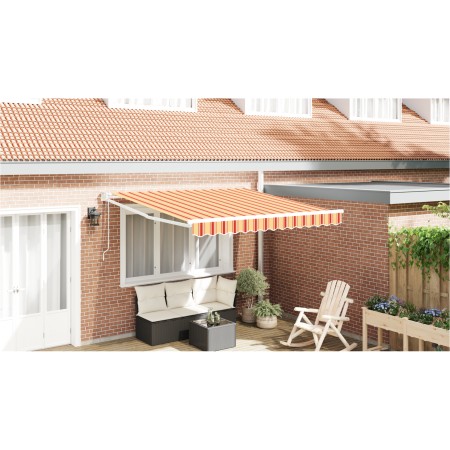 Toldo retráctil automático amarillo y naranja 300x250 cm by , Awnings - Ref: Foro24-3329970, Price: 345,32 €, Discount: %