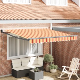 Toldo Retráctil Automático Beige y Rojo 300x250 cm by , Awnings - Ref: Foro24-3329972, Price: 296,47 €, Discount: %