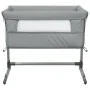Cradle with light gray linen fabric mattress by vidaXL, Cribs and beds for children - Ref: Foro24-10295, Price: 111,67 €, Dis...