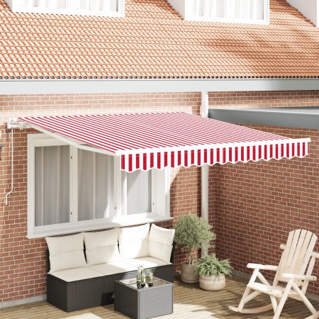Toldo Retráctil Automático Rojo y Blanco 300x250 cm by , Awnings - Ref: Foro24-3329981, Price: 278,61 €, Discount: %