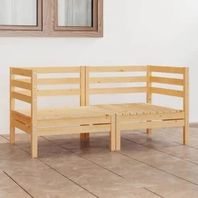 Zweiplätziges Massivholz-Gartensofa aus Kiefer. von vidaXL, Outdoor-Sofas - Ref: Foro24-3082387, Preis: 91,31 €, Rabatt: %