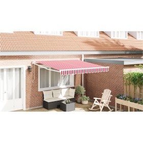 Toldo Retráctil Automático de Rayas Rojas y Blancas 300x250 cm by , Awnings - Ref: Foro24-3329988, Price: 336,60 €, Discount: %