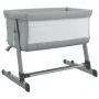 Cradle with light gray linen fabric mattress by vidaXL, Cribs and beds for children - Ref: Foro24-10295, Price: 111,67 €, Dis...