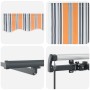Toldo Manual Retráctil con Raya Multicolor LED 300x250 cm | Foro24.es | Tu tienda online para hogar, jardín y más Foro24.es