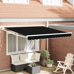 Toldo retráctil manual Negro 300x250 cm, Tela de reemplazo para toldo de 3x2.5 m Marco Negro by , Awnings - Ref: Foro24-33300...