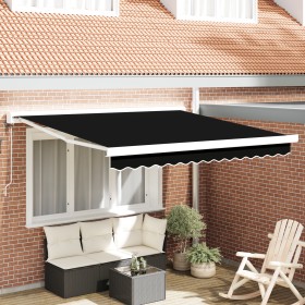 Toldo Retráctil Automático Negro 300x250 cm, Tela de Reemplazo para Toldo de 3x2.5 m Negro by , Awnings - Ref: Foro24-3330046...