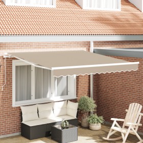 Toldo Manual Retráctil Beige 300x250 cm, Tela de