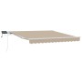 Toldo Manual Retráctil con LED Beige 300x250 cm, Tela de Reemplazo para Toldo de 3x2.5 m Beige by , Awnings - Ref: Foro24-333...