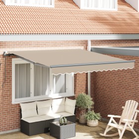 Toldo Retráctil Manual Beige 300x250 cm, Tela de