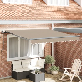 Toldo Retráctil Automático Beige 300x250 cm, Tela