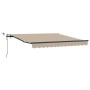 Toldo retráctil automático con LED Beige 300x250 cm, Tejido de repuesto para toldo de marco de 3x2,5 m Beige by , Awnings - R...