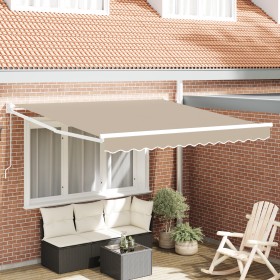 Toldo Retráctil Manual Beige 300x250 cm , Tela de recambio para toldo para marco de 3x2.5 m Beige by , Awnings - Ref: Foro24-...