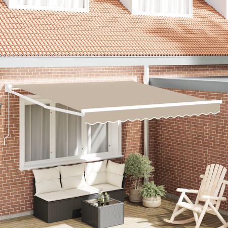Toldo Retráctil Manual Beige 300x250 cm , Tela de recambio para toldo para marco de 3x2.5 m Beige by , Awnings - Ref: Foro24-...