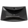 Rectangular ceramic sink with black faucet and drain hole. by vidaXL, Sinks - Ref: Foro24-140689, Price: 89,71 €, Discount: %