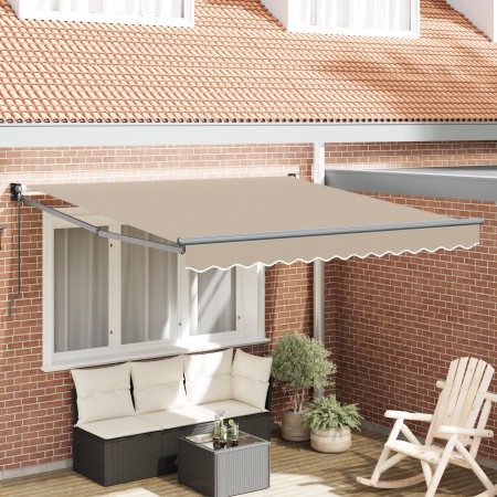 Toldo Retráctil Manual Beige 300x250 cm, Tela de Reemplazo para Toldo de 3x2.5 m Beige by , Awnings - Ref: Foro24-3330061, Pr...