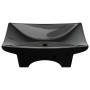 Lavabo rectangular cerámica orificio de grifo y desagüe negro