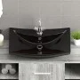 Rectangular ceramic sink with black faucet and drain hole. by vidaXL, Sinks - Ref: Foro24-140689, Price: 89,71 €, Discount: %