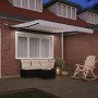 Toldo Retráctil Automático con LED Blanco 300x250 cm, Tela de Reemplazo para Toldo 3x2.5 m Blanco by , Awnings - Ref: Foro24-...