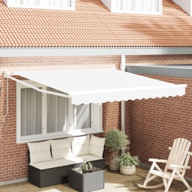 Toldo Retráctil Manual Blanco 300x250 cm, Tejido