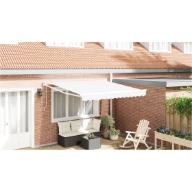 Toldo Retráctil Automático Blanco 300x250 cm, Tela de Reemplazo para Toldo de 3x2,5 m Blanco by , Awnings - Ref: Foro24-33300...