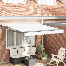 Toldo Retráctil Automático Blanco 300x250 cm, Tela de Reemplazo para Toldo para Marco de 3x2.5 m Blanco by , Awnings - Ref: F...