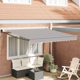 Toldo Retráctil Automático Gris Claro 300x250 cm, Tela de reemplazo para toldos 3x2.5 m Marco Gris Claro by , Awnings - Ref: ...