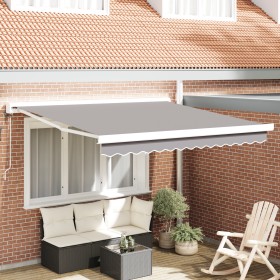 Toldo Retráctil Automático Gris Claro 300x250 cm, Tela de Repuesto para Toldo para Marco de 3x2,5 m Gris Claro by , Awnings -...