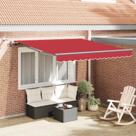 Toldo Retráctil Automático con LED Rojo 300x250 cm, Tela de Repuesto para Toldo de 3x2.5 m Marco Rojo by , Awnings - Ref: For...