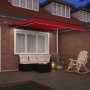 Toldo Retráctil Automático  con LED Rojo 300x250 cm, Tela de Repuesto para Toldo  de 3x2.5 m Marco Rojo | Foro24.es | Tu tienda online para hogar, jardín y más Foro24.es