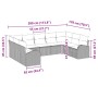 Conjunto de sofá de jardín 9 pcs Beige Poliratán