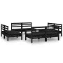 Gartenmöbel-Set 8-teilig aus massivem schwarzem Kiefernholz von vidaXL, Gartensets - Ref: Foro24-3082416, Preis: 398,11 €, Ra...